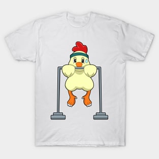 Chicken at Fitness Pull-ups T-Shirt